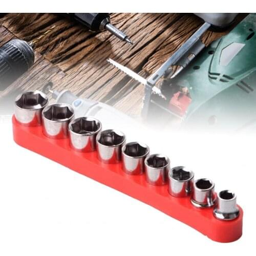 9Pcs 1/4 inch Hexagon Head Wrench Sleeve High Hardness Carbon Steel Socket Adapter Set DIY Auto Car Repair Hand Tool for Home