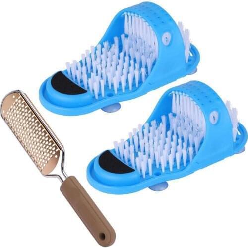 Bath Shower Feet Massage Slippers Bath Shoes Brush Kits Pumice Stone Foot Scrubber Spa Shower Remove Dead Skin Foot Care Tool