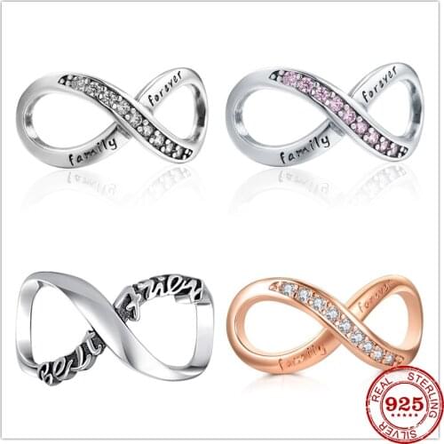 2020 New Infinity forever family ∞ Bead fit Original Pandora charms silver 925 Bracelets necklace Pulsera DIY women Berloque