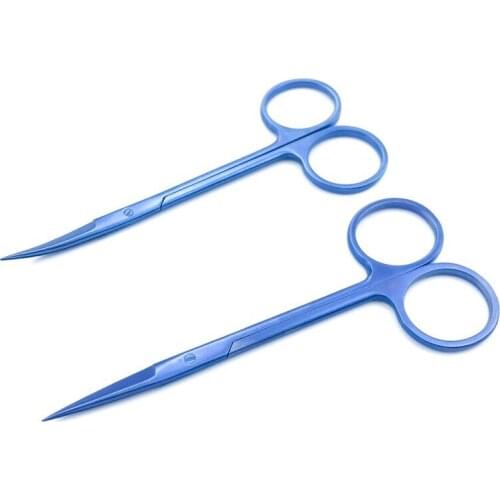 Ophthalmic Scissors Straight/Curved tips 40mm Dental Cosmetic surgical instrument