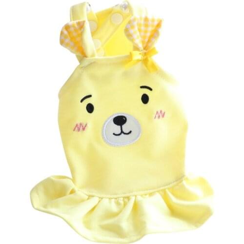 Spring and Summer Two Feet Dress Super Fashion Pet Clothes Sweet Skirts for Small Pets Chihuahua Bear Printed Dog Puppy Dresses