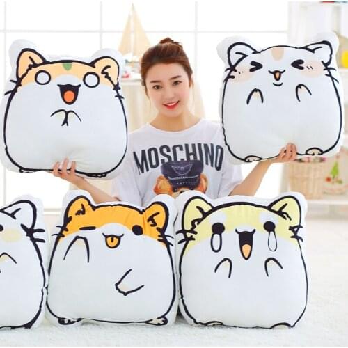 1pc 45cm Super Cute Hamster Plush Pillow Stuffed Soft Cartoon Animal Hamster Toys Cushion Accompany Dolls for Kids Birthday Gift