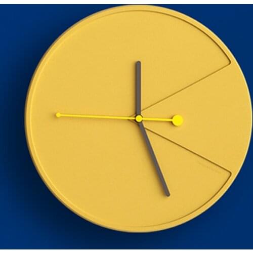 Simple Creative Modern Wall Clock Silent Round Yellow Living Room Clock Mechanism Nordic Design Reloj Pared Home Decor BE50WC