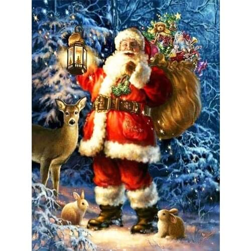Christmas Santa Claus DIY Cross Stitch 11CT Embroidery Kits Craft Needlework Set Printed Canvas Cotton Thread Dropshipping