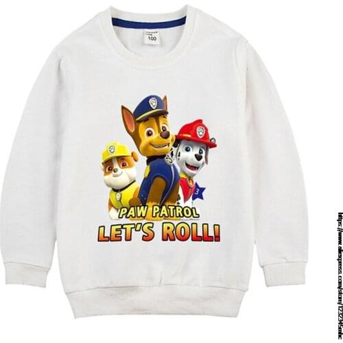 Cartoon Paw Patrol Princess Print Hoodie Spring Autumn Boys Girls Sweatshirt Fashion Childrens Clothes Casual Kids Tops
