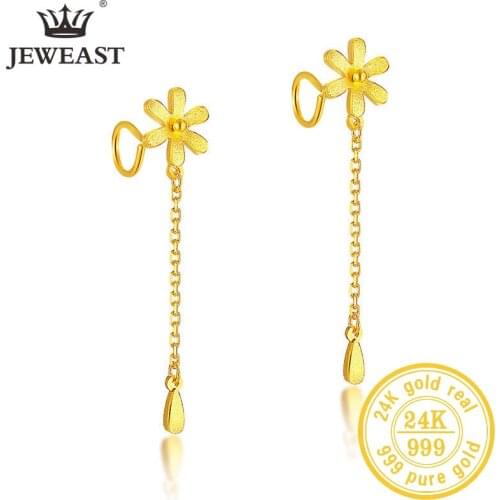 SFE 24K Pure Gold Earring Real AU 999 Solid Gold Earrings Nice Good Tassel Upscale Trendy Fine Jewelry Hot Sell New 2020