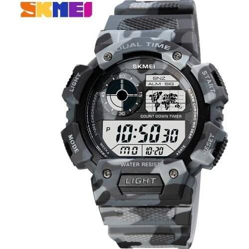 SKMEI 1723 Mens Watch Camouglage Fashion Sports Watches LED Digital Wristwatches Waterproof Stopwatch For Male Relogio Masculino