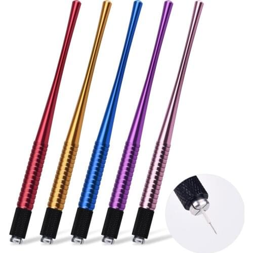 Light Manual Tattoo Eyebrow Pens For Permanent Makeup Supplies Durable Aluminum Pen With Lock-Pin Tech Tattoo Microblading Pen