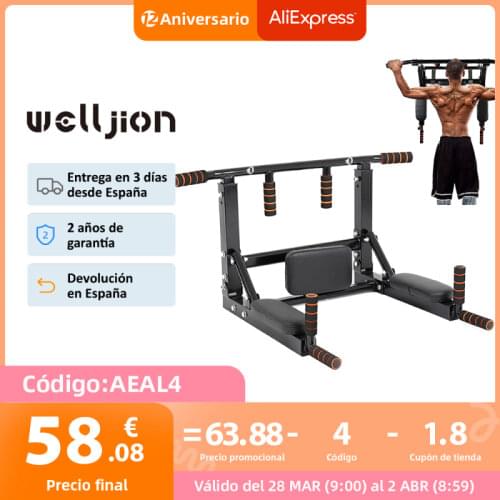 DOMINATED BAR, WALL FIXING, BOXING BAG HOOK, PULL UP, FLEXION, DIP STATION, GRIP PULL, SHIPPING FROM SPAIN