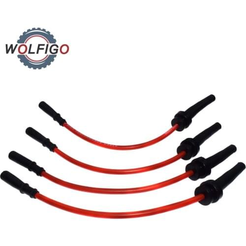 WOLFIGO 4PCS Auto Car Engine Spark Plug Cable Ignition Wire For Chrysler PT Cruiser Sebring For Dodge Stratus SE RT 671-4079
