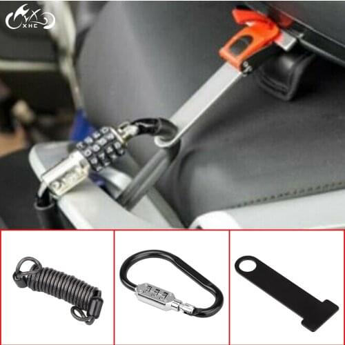 Motorcycle Black Helmet Security Lock & T-bar Tool&Spring For Harley Dyna Electra Glide Road King FLHR Sportster 1200 Dirt Bikes