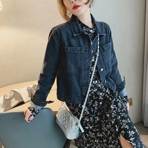 2021 New Womens Spring Autumn Jean Denim Jacket Female Oversize Bomber Jeans Coat Clothing blazers Harajuku Riverdale Outerwear