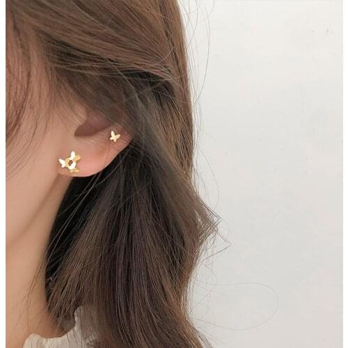 ModaOne Fashion Face Cold Line Simple Gold Color Stud Earrings For Women Girls Aesthetic Korean Quirky Jewelry Gifts