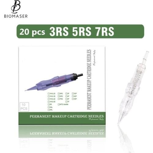 20PCS Biomaser Cartridges Needles 3RS 5RS 7RS Permanent Makeup Machine Professional Shading Needles for Scars Areola