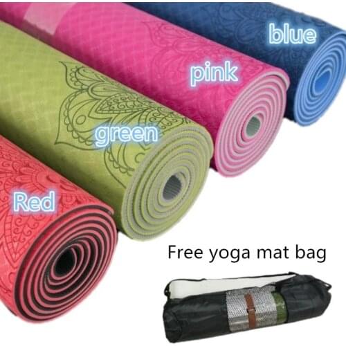 2020 NEW High-density Natural TPE Yoga Mat 6mm Tasteless Non-slip Yoga Mat Lose Weight Body Building Exercise Pilates Pad