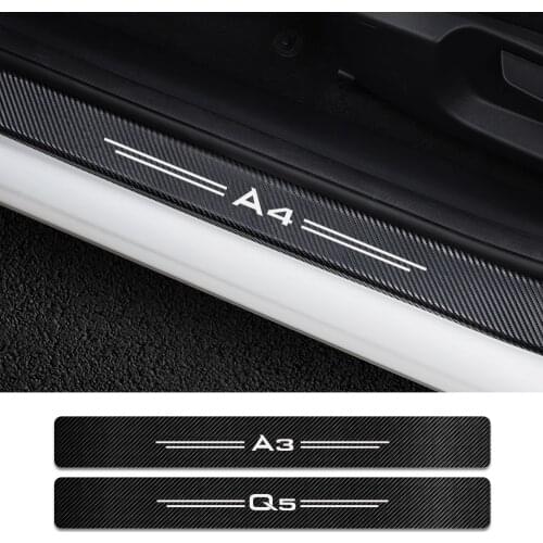 4PCS For Audi A4 B5 B6 B7 B8 B9 A3 8P 8V 8L A5 A6 C6 C5 C7 A1 A7 A8 Q2 Q3 Q5 Q7 RS3 RS4 RS5 RS6 TT Car Door Sills Guard Stickers
