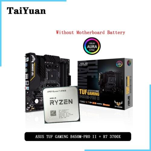 AMD Ryzen 7 3700X R7 3700X CPU + ASUS TUF GAMING B450M-PRO II Motherboard Suit Socket AM4 All new but without cooler