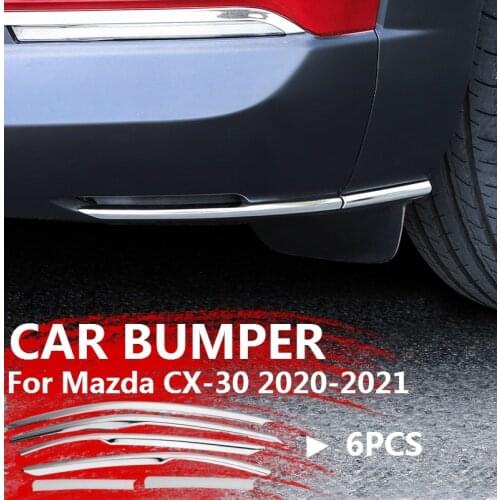 Car Bumper for Mazda CX30 CX-30 2020-2021 Stainless Steel Front and Rear Corner Protection Strips Trim Cover Chromium Decorative