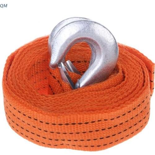 Car 4M 3 Ton Tow Towing Pull Rope Strap Hooks Heavy Duty Road Recovery New 13MF