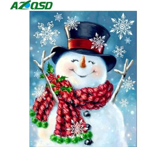 AZQSD Diamond Painting Snowman Full Square Drill Home Decor Diamond Embroidery Cartoon Diy Picture Of Rhinestones Needlework