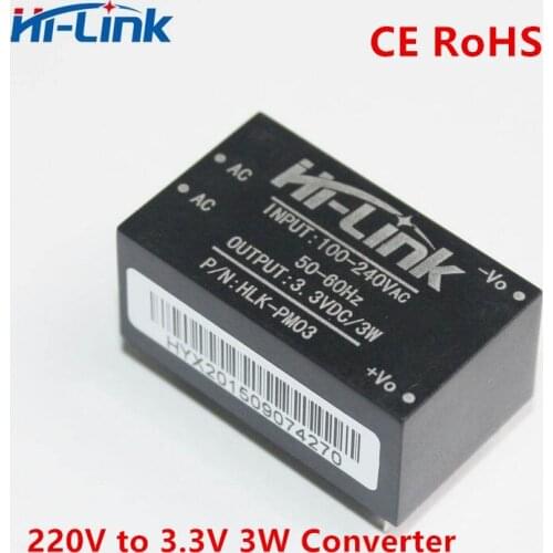 Free shipping 10 pcs/lot HLK-PM03 AC-DC 220V to 3.3V Step Down Buck Power Supply Module Intelligent Household Switch Converter