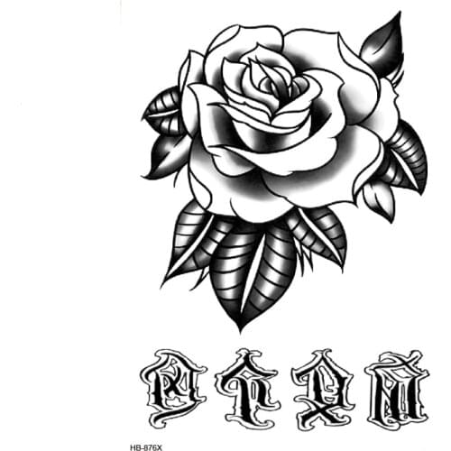Black Rose Flower Waterproof Temporary Tattoo Sticker The Flash Tatoo Tatouage Temporaire Henna Tattoos Fake Tattoo Men