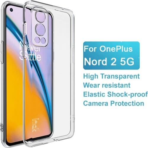 IMAK Soft Clear TPU Case for OnePlus Nord 2 5G Shockproof Abrasion Resistant Back Cover Case UX-5