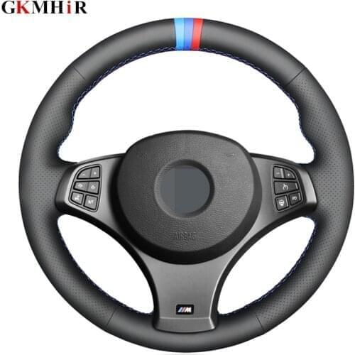 Black Soft Artificial Leather DIY Hand-stitched Car Steering Wheel Cover for BMW X3 (M Sport) E83 2005-2010