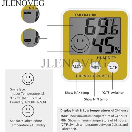 C / F LCD Digital Temperature Humidity Meter Tester Digital Thermometer Hygrometer Home Indoor Alarm Clock Weather Station