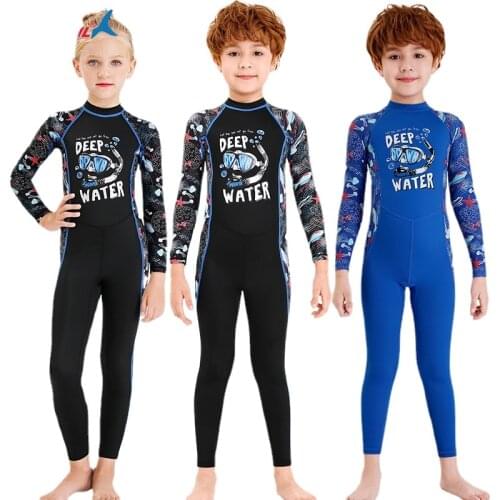 Kids Full Body Swimsuit Rash Guard One Piece Long Sleeve Swimwear with UV Sun Protection UPF50+ for Surfing Snorkeling