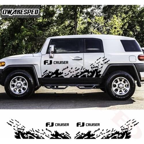 For-TOYOTA FJ CRUISER 2007-2019 Car Door Sticker Auto Both Side Body Decor Vinyl Decal Mud Off Road Graphics Stripes Accessories
