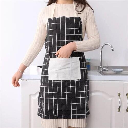 Home kitchen Apron Lady Men Anti-fouling and oil proof Cotton Linen Kitchen Apron For Cooking Baking Restaurant Pinafore