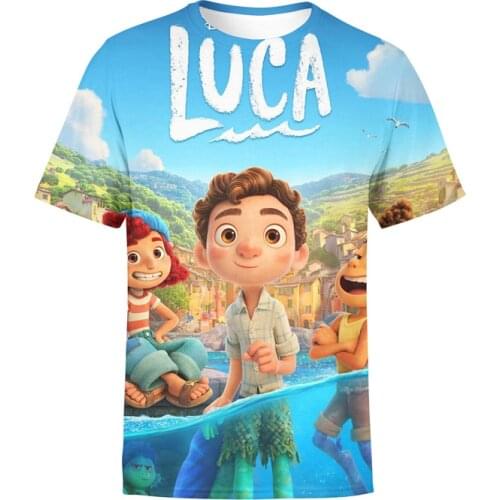 Luca Disney Kids ClothesTees Boy T-shirt Pixar Luca 3D Printed T Shirts Funny Anime Toddler Baby Girls Boys Unisex Short Sleeve
