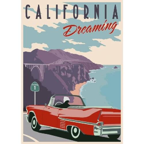 California Dreaming Tin Metal Sign Bar Plaque Vintage Shed Garage Decor Garage