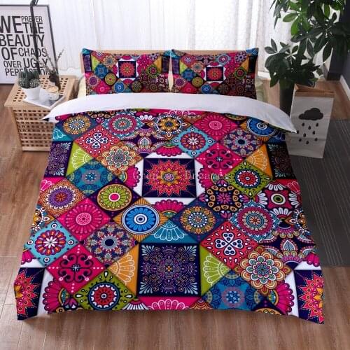 3D Print Bedding Sets Geometric Duvet Cover Set Pillowcase Luxury Bohemia Decoration Textile Bohemian Style NO Bed Sheet
