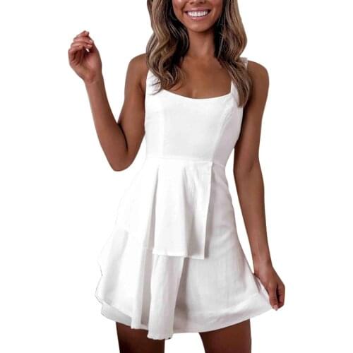 Square Neck Layered Dress Strap Bare Back Front Cascading Ruffle Dress Xl Sukienka Criss Cross Backless Bandage Dress 2020 Women