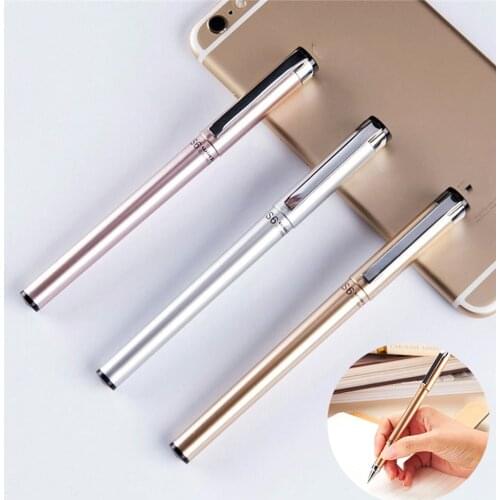 Metal Color Business Signature Pen School Office Supply Black Ink Roller Ball Pen 0.5mm For Kids Stationery Gift Hot Sale