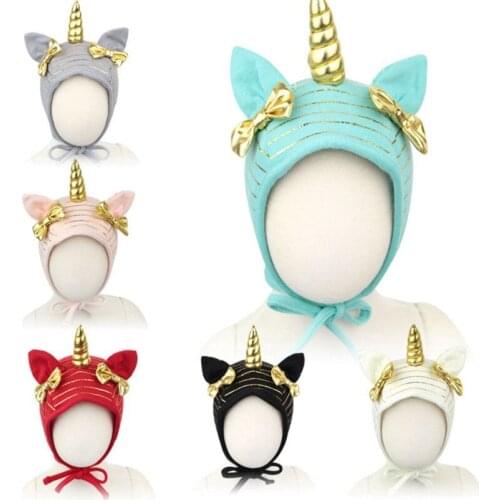 Bnaturalwell Mint Baby Unicorn Hat Kids Child Soft Cotton Beanie Girls Boy Warm Cap Unicorns Knot Beanies Oatmeal outfit H091D