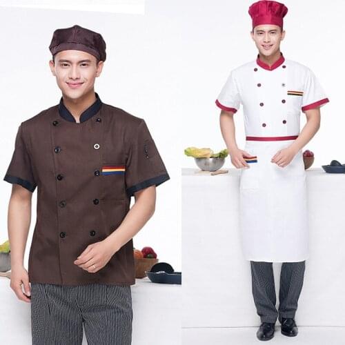 New Style Chef Wear Short Sleeve Summer Hotel Chef Uniform Men and Women Kitchen Fashion Elegant Workwear