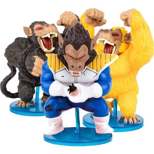 Original Dragon Ball Super Saiyan Great Ape Goku Vegeta Actions Figure Gorilla Orangutan Model Collection Birthday Gifts 15cm