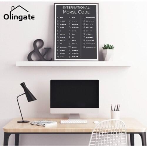 Morse Code Poster and Print Black and White Wall Art Canvas Painting Wall Art Picture of One Piece for Living Room Home Decor