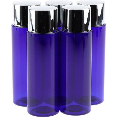 Empty Makeup Bottles,5 Pieces Dark Blue Refillable Cosmetics Bottles for Essential Oils Cream Containers