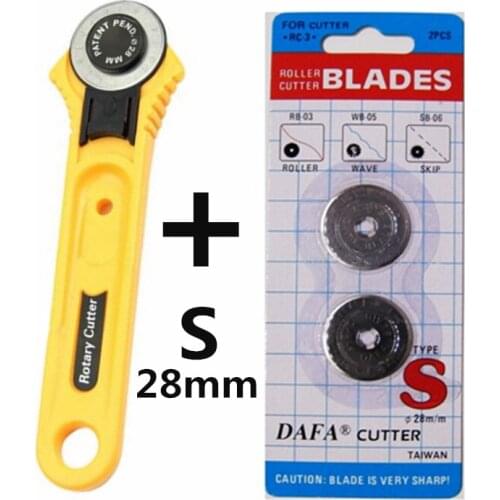 Taiwan 28mm DAFA Rotary Cutter and 2pc Blade Fabric Paper Circular Cut Blade Patchwork Leather Craft paper cutter 5BB5424
