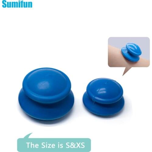 2Pcs Silicone Vacuum Cans Cupping Cups Neck Face Back Foot Massage Cupping Cups Relax Full Body Massager Jar XS+S Health Care