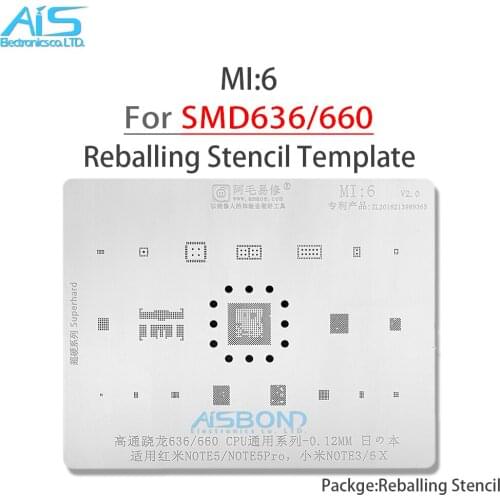 MI6 BGA Reballing Stencil For Redmi Note 5 5Pro Xiaomi Note3 6X CPU SDM660 SDM636 RAM POWER WIFI AUDIO IC Chip Steel Mesh