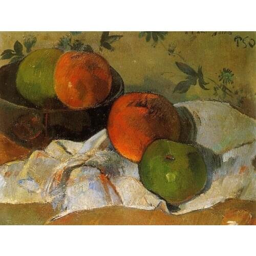 High quality Oil painting Canvas Reproductions Apples in bowl (1888) by Paul Gauguin hand painted