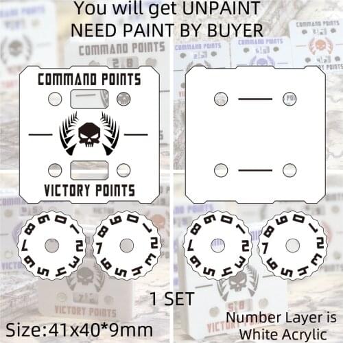 Wargame Base World - Wound Tracker /Dial/Marker Command Points - 1 set- need buyer paint
