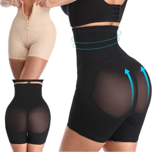 Women Solid Color Waistline Cotton Bodysuit, High Waist Buckle Closed Breathable Buttocks Shorts Body Slimming Shapewear