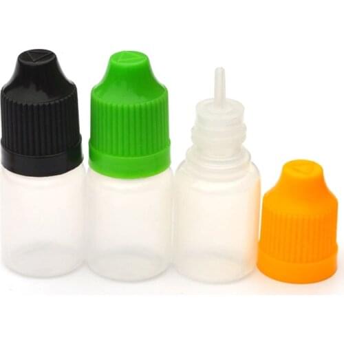 100pcs Soft PE Plastic Dropper Bottles with Childproof Cap for 5ml Empty E Liquid Bottle Fast Shipping