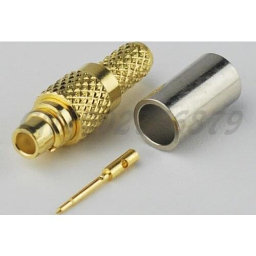 100pcs RF electrical wire terminal connector MMCX Crimp Plug Straight male connector for coaxial cable RG316 RG174 LMR100